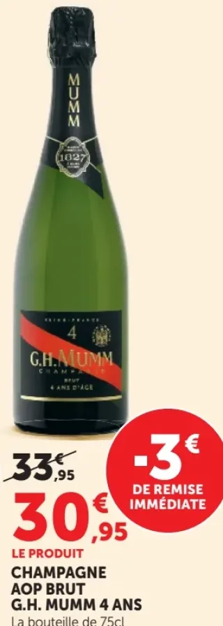 CHAMPAGNE AOP BRUT G.H. MUMM 4 ANS