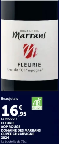 Domaine des Marrans Fleurie AOP Rouge Cuvée Ch*mpagne 2024