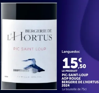 PIC-SAINT-LOUP AOP ROUGE BERGERIE DE L'HORTUS 2024