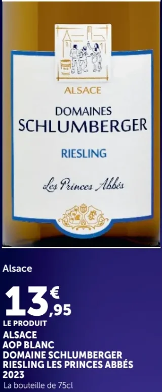 Domaines Schlumberger Riesling Les Princes Abbés Alsace AOP Blanc 2023