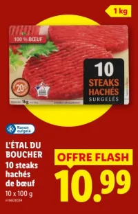 L'étal du boucher 10 steaks hachés de boeuf