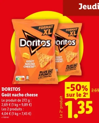 Doritos Goût nacho cheese
