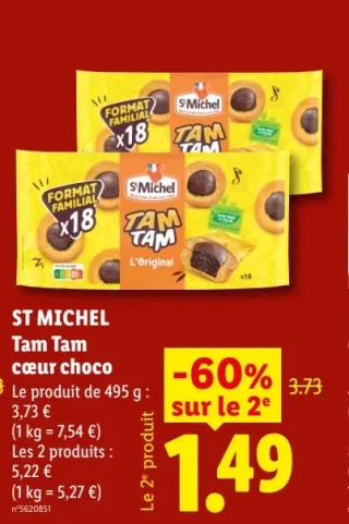 ST MICHEL Tam Tam cœur choco Format Familial x18
