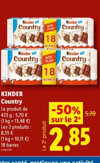 KINDER Country Bon Plan 18 barres