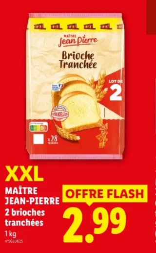 MAÎTRE JEAN-PIERRE 2 brioches tranchées XXL