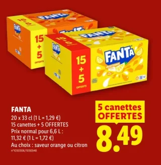 Fanta saveur orange ou citron