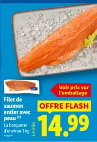 Filet de saumon entier avec peau