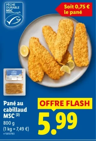 Pané au cabillaud MSC