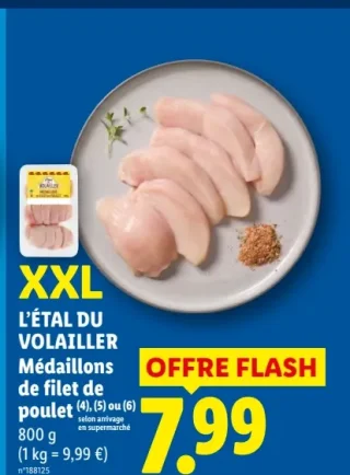 L'Étal du Volailler Médaillons de filet de poulet XXL