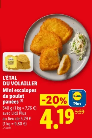 Mini escalopes de poulet panées L'ÉTAL DU VOLAILLER