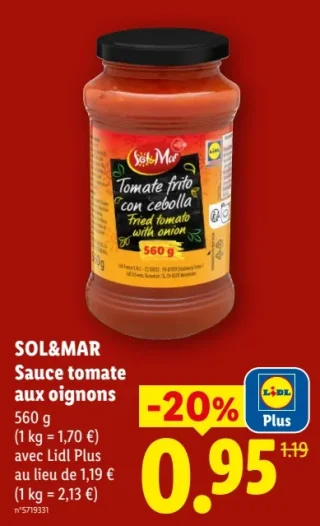 SOL&MAR Sauce tomate aux oignons