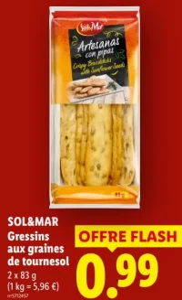 SOL&MAR Gressins aux graines de tournesol