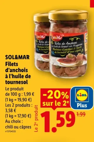 SOL&MAR Filets d'anchois à l'huile de tournesol