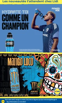 Boisson Powerade goût Ice Storm & Monster Energy Juiced Mango Loco