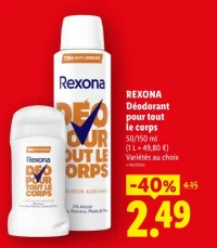 REXONA Déodorant pour tout le corps