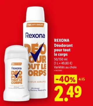REXONA Déodorant pour tout le corps