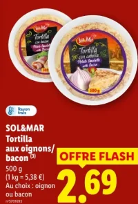 SOL&MAR Tortilla aux oignons/bacon