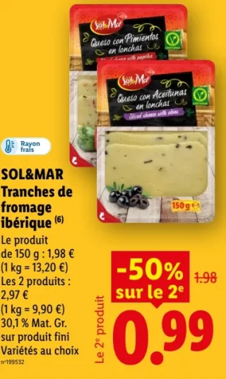 SOL&MAR Tranches de fromage ibérique