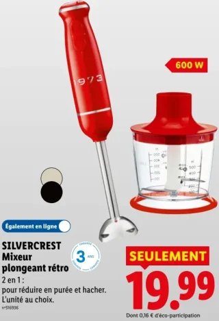 SILVERCREST Mixeur plongeant rétro
