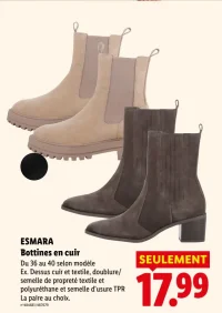 ESMARA Bottines en cuir