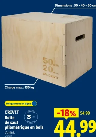CRIVIT Bo'̂te de saut pliométrique en bois