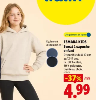 ESMARA KIDS Sweat à capuche enfant