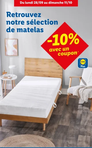 Sélection de matelas -10% avec un coupon