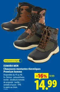 ESMARA MEN Chaussures montantes thermiques Premium homme