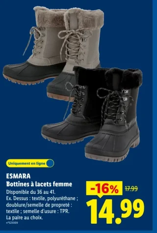 ESMARA Bottines à lacets femme