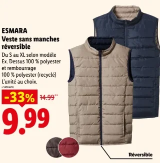 ESMARA Veste sans manches réversible