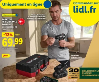 PARKSIDE PERFORMANCE Perceuse-visseuse sans fil 20 V