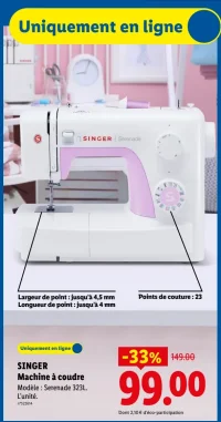 SINGER Machine à coudre Modèle : Serenade 323L