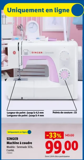 SINGER Machine à coudre Modèle : Serenade 323L