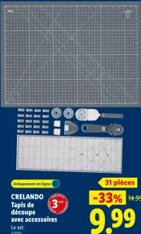 CRELANDO Tapis de découpe avec accessoires