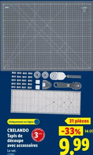 CRELANDO Tapis de découpe avec accessoires