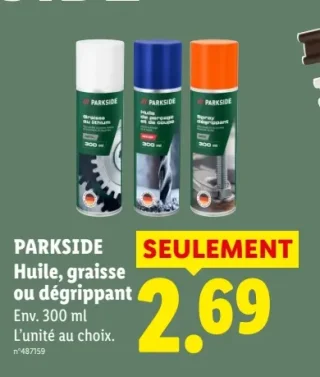 PARKSIDE Huile, graisse ou dégrippant