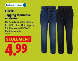 Jogging thermique en denim LUPILU