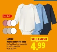 Lupilu Bodies coton bio bébé