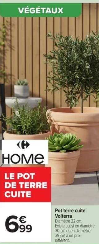Pot terre cuite Volterra Carrefour Home