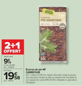 Écorces de pin NF CARREFOUR
