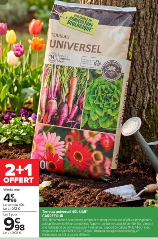 Terreau universel 40L UAB* CARREFOUR 2+1