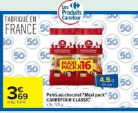 Pains au chocolat "Maxi pack" Carrefour Classic
