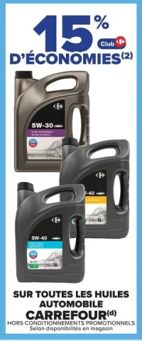 -15% sur toutes les huiles automobile CARREFOUR
