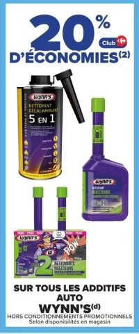 -20% sur tous les additifs auto WYNN'S