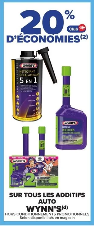 -20% sur tous les additifs auto WYNN'S