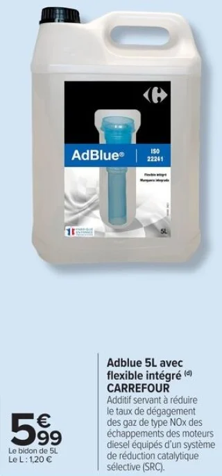 Adblue 5L avec flexible intégré CARREFOUR