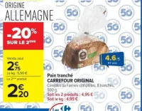 Pain tranché CARREFOUR ORIGINAL
