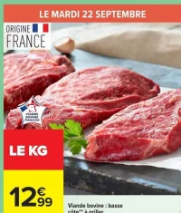 Viande bovine : basse côte à griller