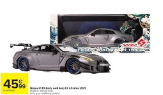 Nissan GT-R Liberty walk body kit 2.0 silver 2023 Solido