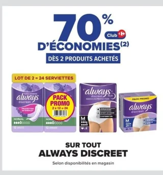 Sur tout Always Discreet